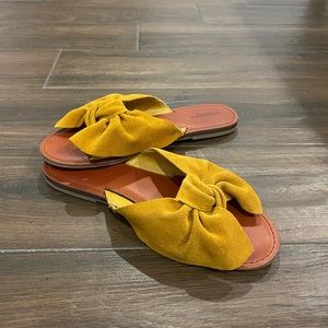 Yellow flat sandals